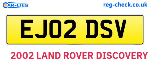 EJ02DSV are the vehicle registration plates.