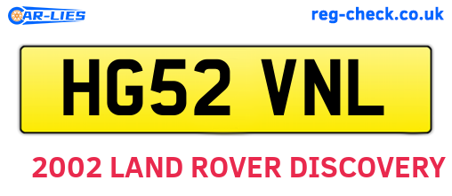 HG52VNL are the vehicle registration plates.