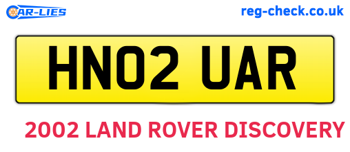 HN02UAR are the vehicle registration plates.
