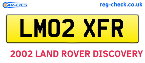 LM02XFR are the vehicle registration plates.