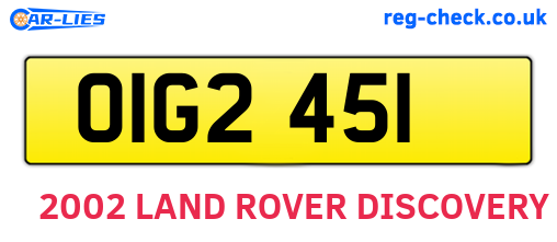OIG2451 are the vehicle registration plates.