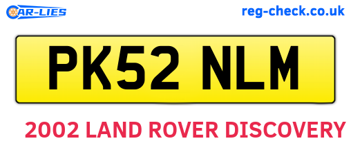 PK52NLM are the vehicle registration plates.