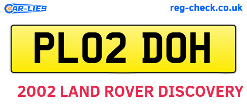 PL02DOH are the vehicle registration plates.
