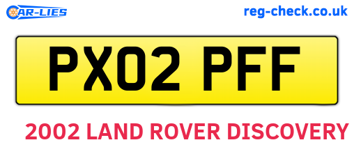 PX02PFF are the vehicle registration plates.