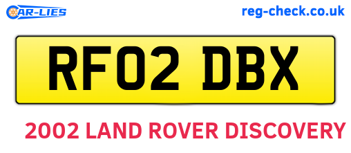 RF02DBX are the vehicle registration plates.
