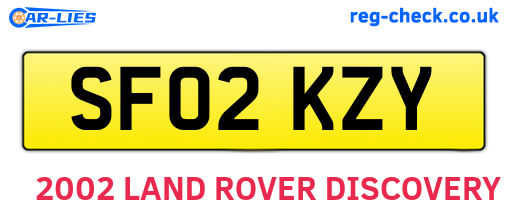 SF02KZY are the vehicle registration plates.