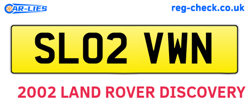 SL02VWN are the vehicle registration plates.