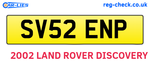 SV52ENP are the vehicle registration plates.