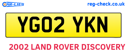 YG02YKN are the vehicle registration plates.