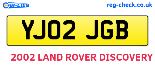 YJ02JGB are the vehicle registration plates.