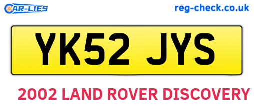 YK52JYS are the vehicle registration plates.