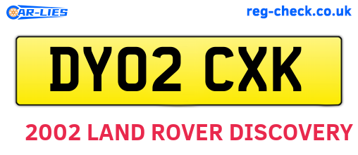 DY02CXK are the vehicle registration plates.