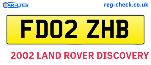 FD02ZHB are the vehicle registration plates.