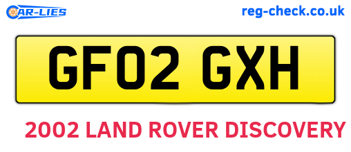GF02GXH are the vehicle registration plates.