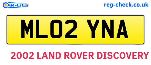 ML02YNA are the vehicle registration plates.
