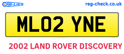 ML02YNE are the vehicle registration plates.