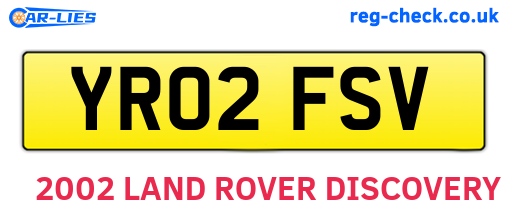 YR02FSV are the vehicle registration plates.
