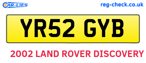 YR52GYB are the vehicle registration plates.