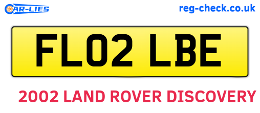 FL02LBE are the vehicle registration plates.