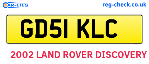 GD51KLC are the vehicle registration plates.