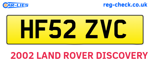 HF52ZVC are the vehicle registration plates.