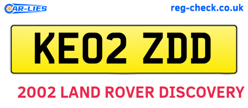 KE02ZDD are the vehicle registration plates.
