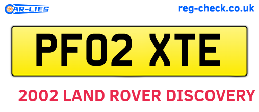 PF02XTE are the vehicle registration plates.