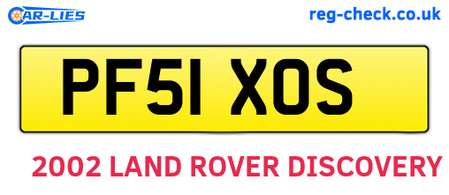 PF51XOS are the vehicle registration plates.