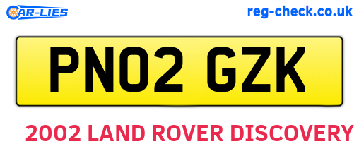 PN02GZK are the vehicle registration plates.