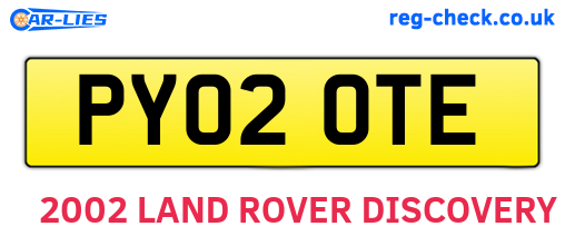 PY02OTE are the vehicle registration plates.