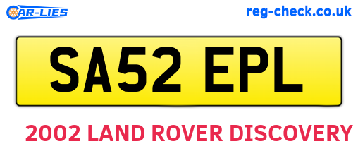 SA52EPL are the vehicle registration plates.