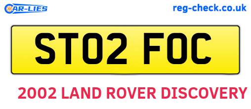 ST02FOC are the vehicle registration plates.