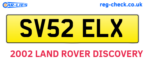 SV52ELX are the vehicle registration plates.