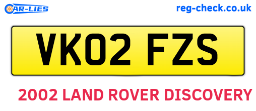 VK02FZS are the vehicle registration plates.