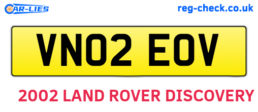 VN02EOV are the vehicle registration plates.