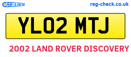 YL02MTJ are the vehicle registration plates.