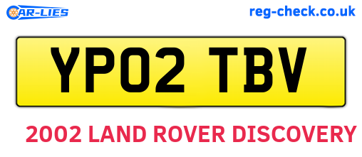 YP02TBV are the vehicle registration plates.