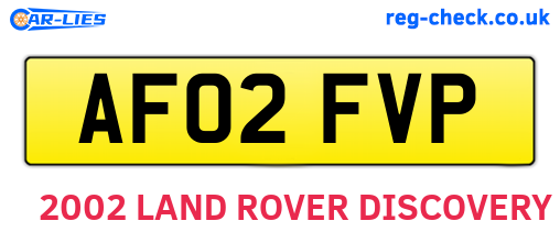 AF02FVP are the vehicle registration plates.