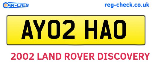 AY02HAO are the vehicle registration plates.