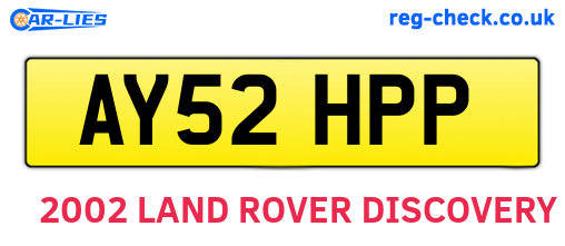 AY52HPP are the vehicle registration plates.
