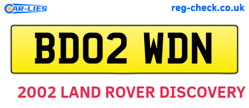BD02WDN are the vehicle registration plates.