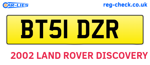 BT51DZR are the vehicle registration plates.