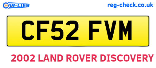 CF52FVM are the vehicle registration plates.