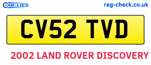 CV52TVD are the vehicle registration plates.