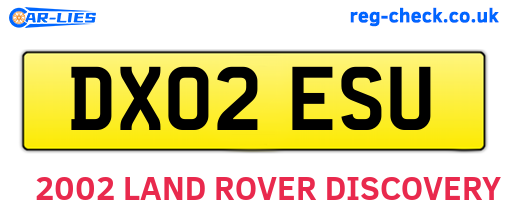 DX02ESU are the vehicle registration plates.