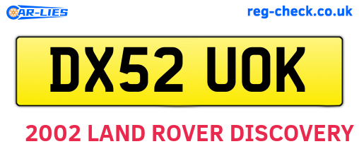 DX52UOK are the vehicle registration plates.