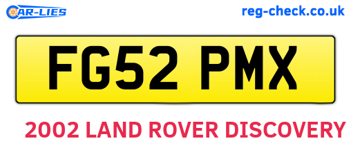 FG52PMX are the vehicle registration plates.
