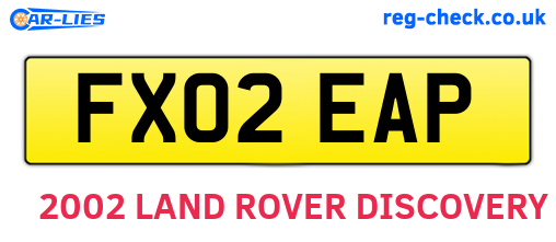 FX02EAP are the vehicle registration plates.