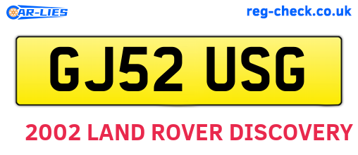 GJ52USG are the vehicle registration plates.