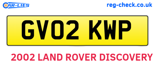 GV02KWP are the vehicle registration plates.